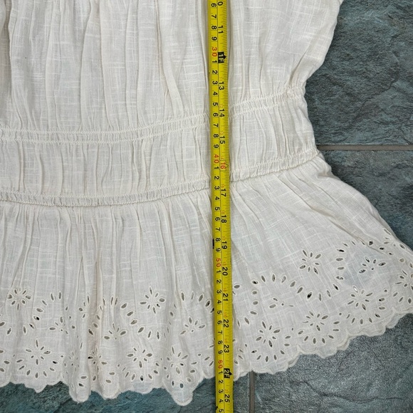 Old Navy Ruffle Tank Top Sz XL Off White Festival Eyelet Boho Coquette Romantic - Picture 8 of 8